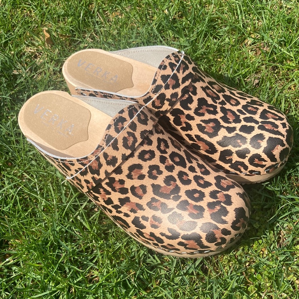 Verka leopard print clogs. Size 37.